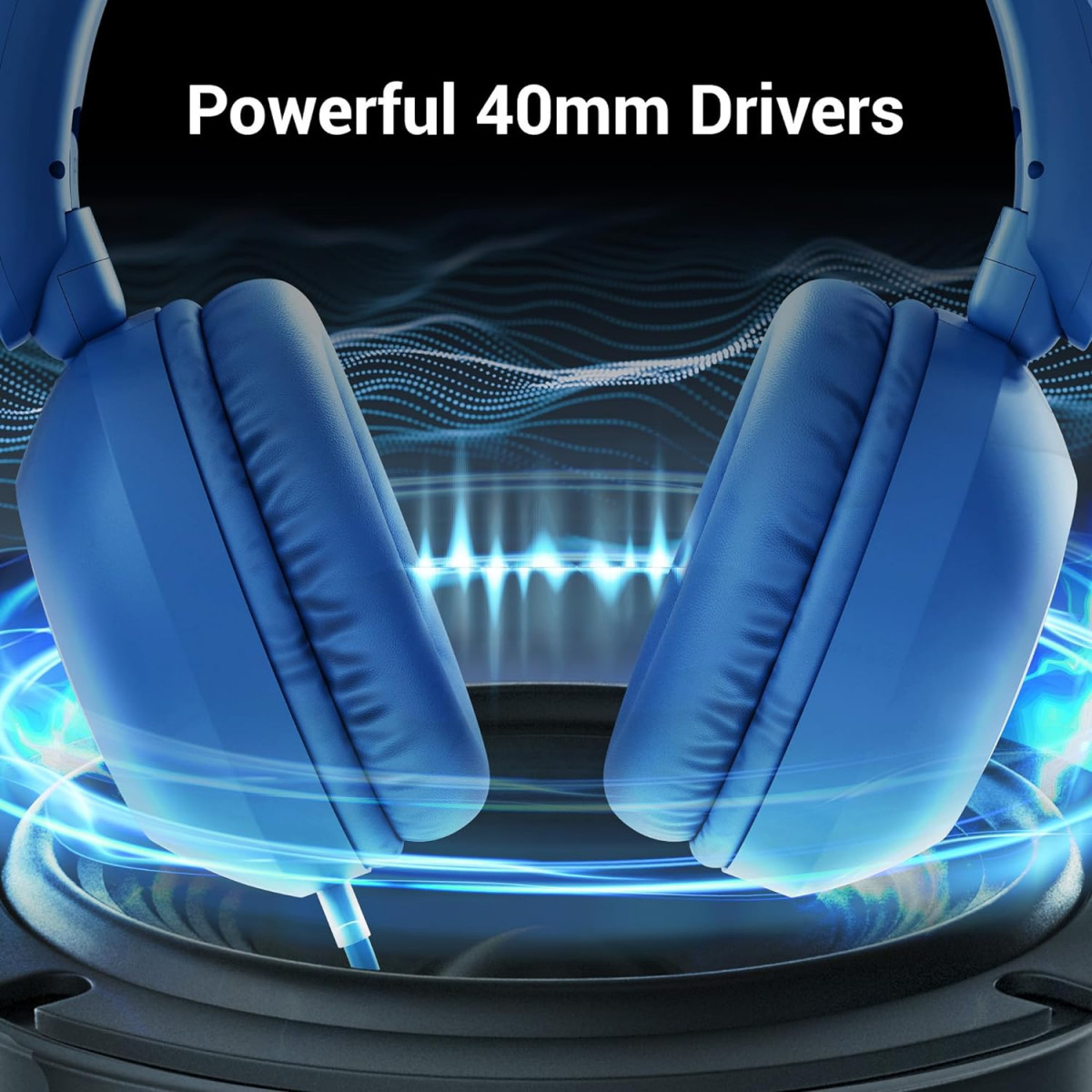 Zebronics Boom Wired Headphone Over Ear in-Line MIC Blue