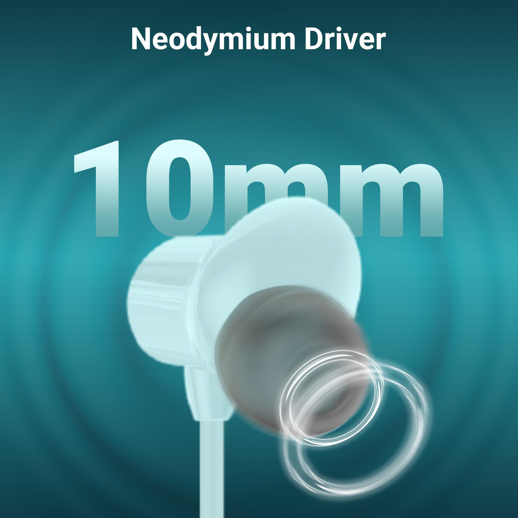 ZEBRONICS Buds 50 35mm in-Ear Wired Earphones in-Line MIC 10mm Neodymium Bass Drivers 12m Soft Silicon Cable Magnetic Earbuds Compatible with Mobile Tablet Laptop Sky Blue
