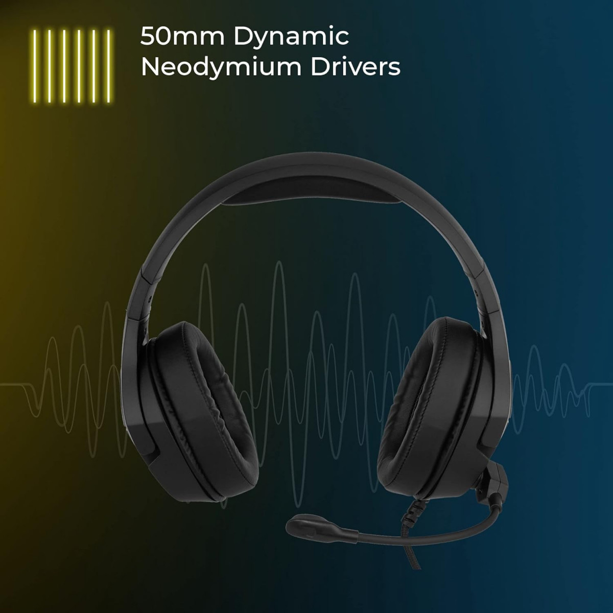 ZEBRONICS Crusher USB Gaming Over Ear Headphone with Advanced Black