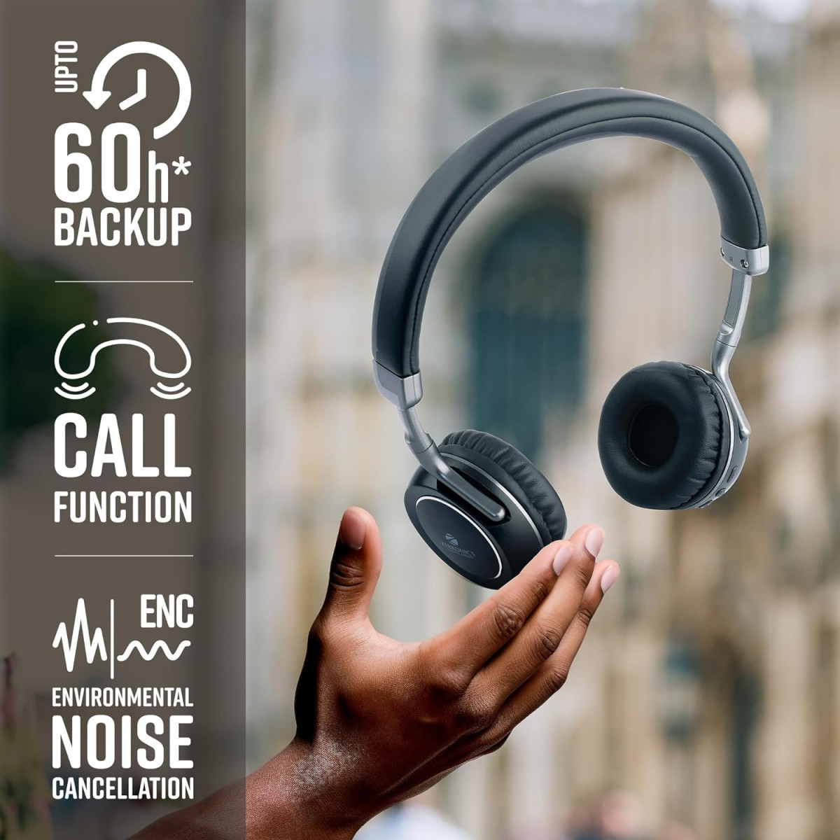 ZEBRONICS DUKE 2 Wireless Headphone Supports Bluetooth Dual Pairing Black