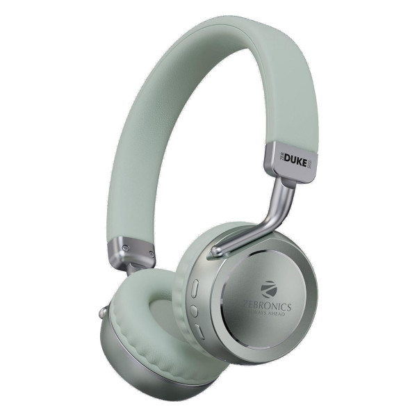 Image of ZEBRONICS DUKE 2 Wireless Headphone, Supports Bluetooth, Dual Pairing (Green)