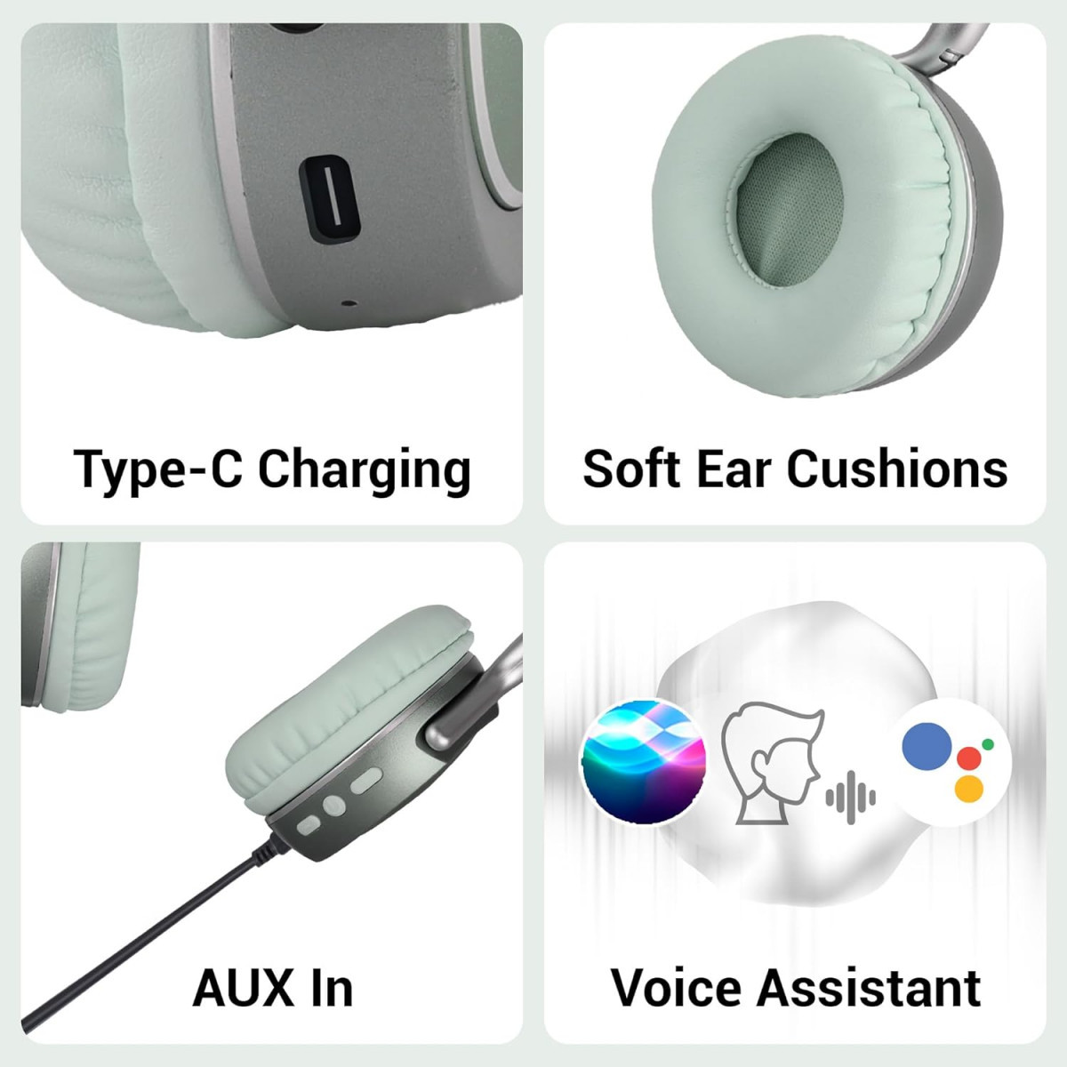 ZEBRONICS DUKE 2 Wireless Headphone Supports Bluetooth Dual Pairing Green