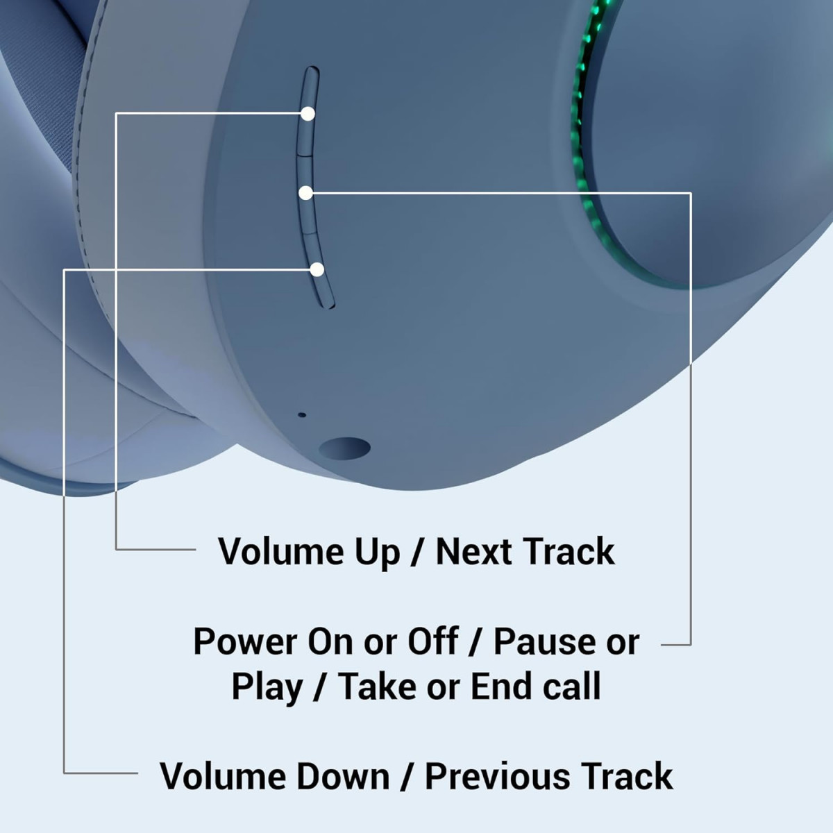 ZEBRONICS Duke 60hrs Playback Bluetooth Wireless Over Ear Headphone with Mic Blue