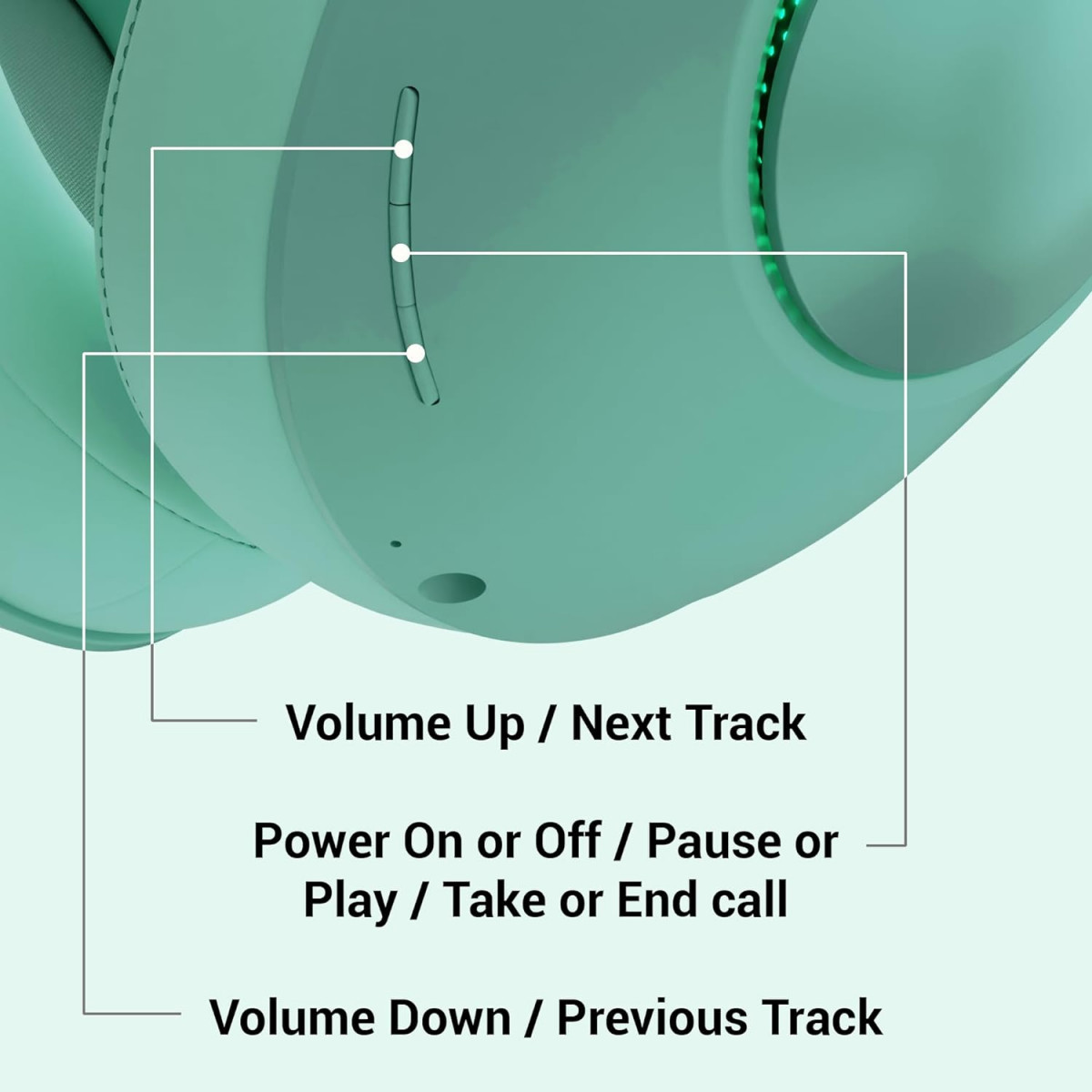 ZEBRONICS Duke 60hrs Playback Bluetooth Wireless Over Ear Headphone with Mic Green