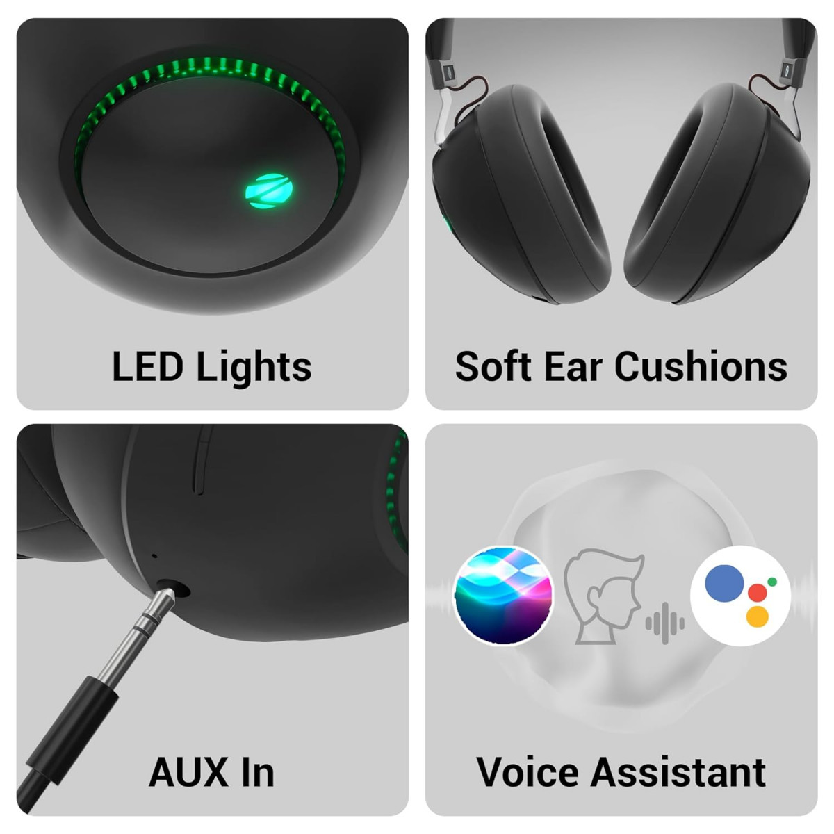 ZEBRONICS Duke 60hrs Playtime Bluetooth Wireless Over Ear Headphone with Mic Black