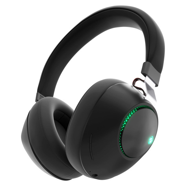 Image of ZEBRONICS Duke Wireless Headphone with Up to 60h Backup, Supports Bluetooth, Dual Pairing, Gaming Mode, Environmental Noise Cancellation (ENC), LED Lights, Deep Bass, Voice Assistant Support (Black)