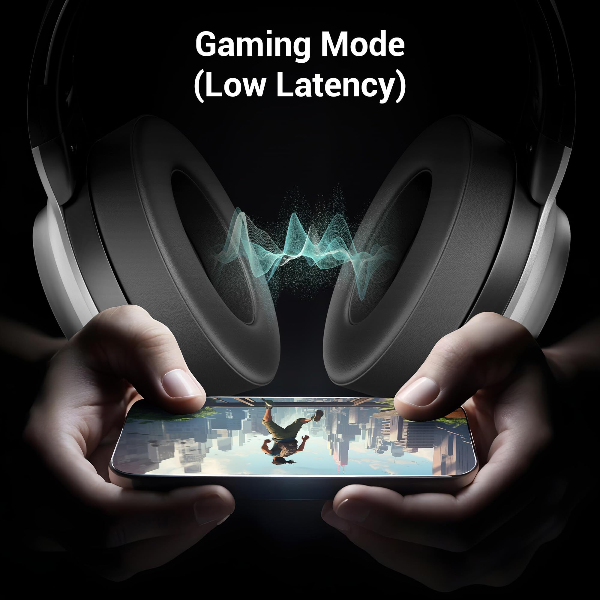 ZEBRONICS Envy 2 Wireless Over Ear Headphone ENC Upto 65 Hours Playback Gaming Mode Dual Pairing Bluetooth v53 AUX Call Function Voice Assistant Foldable Design Detachable Mic Black