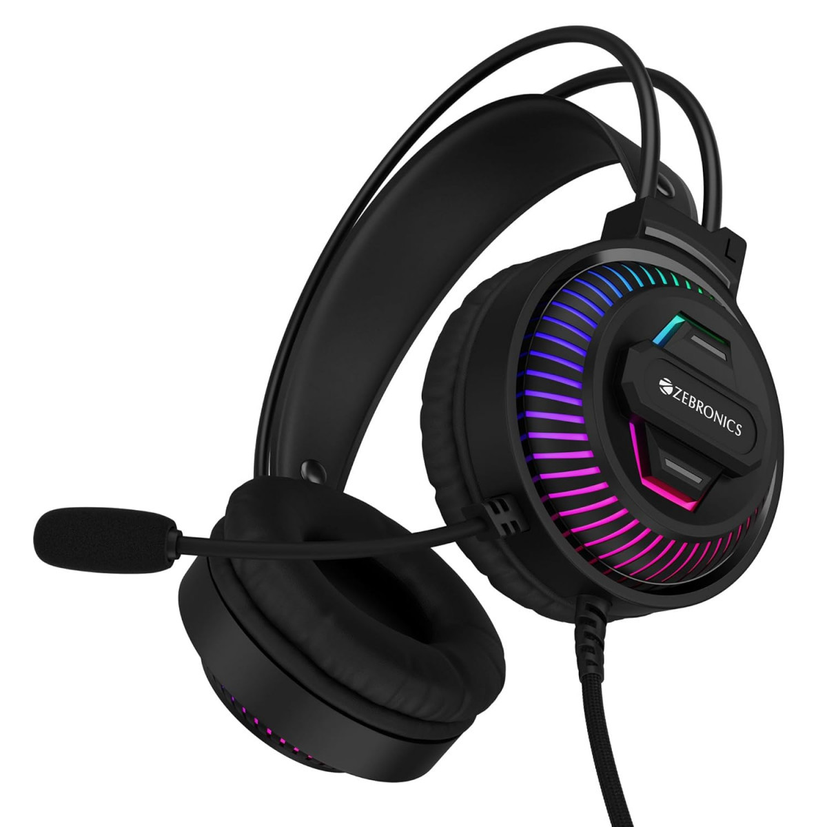 ZEBRONICS Jupiter 35mm Premium Gaming Over Ear Headphone Black