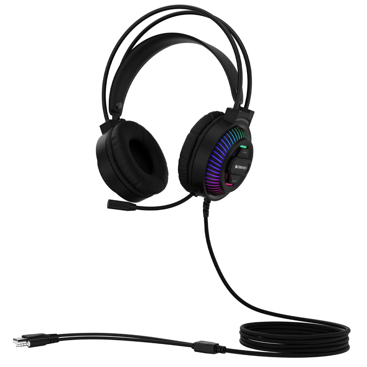 ZEBRONICS Jupiter 35mm Premium Gaming Over Ear Headphone Black