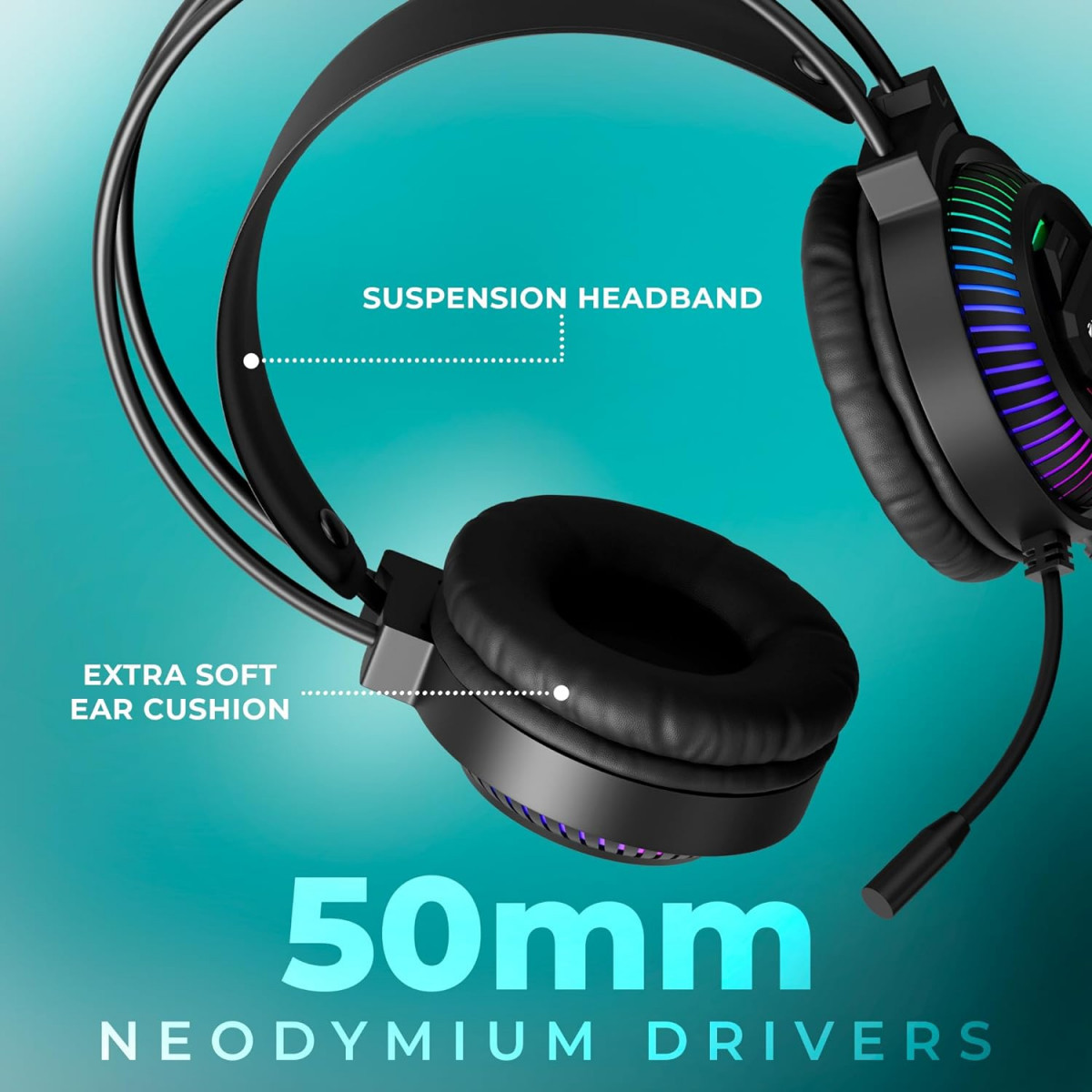 ZEBRONICS Jupiter 35mm Premium Gaming Over Ear Headphone Black