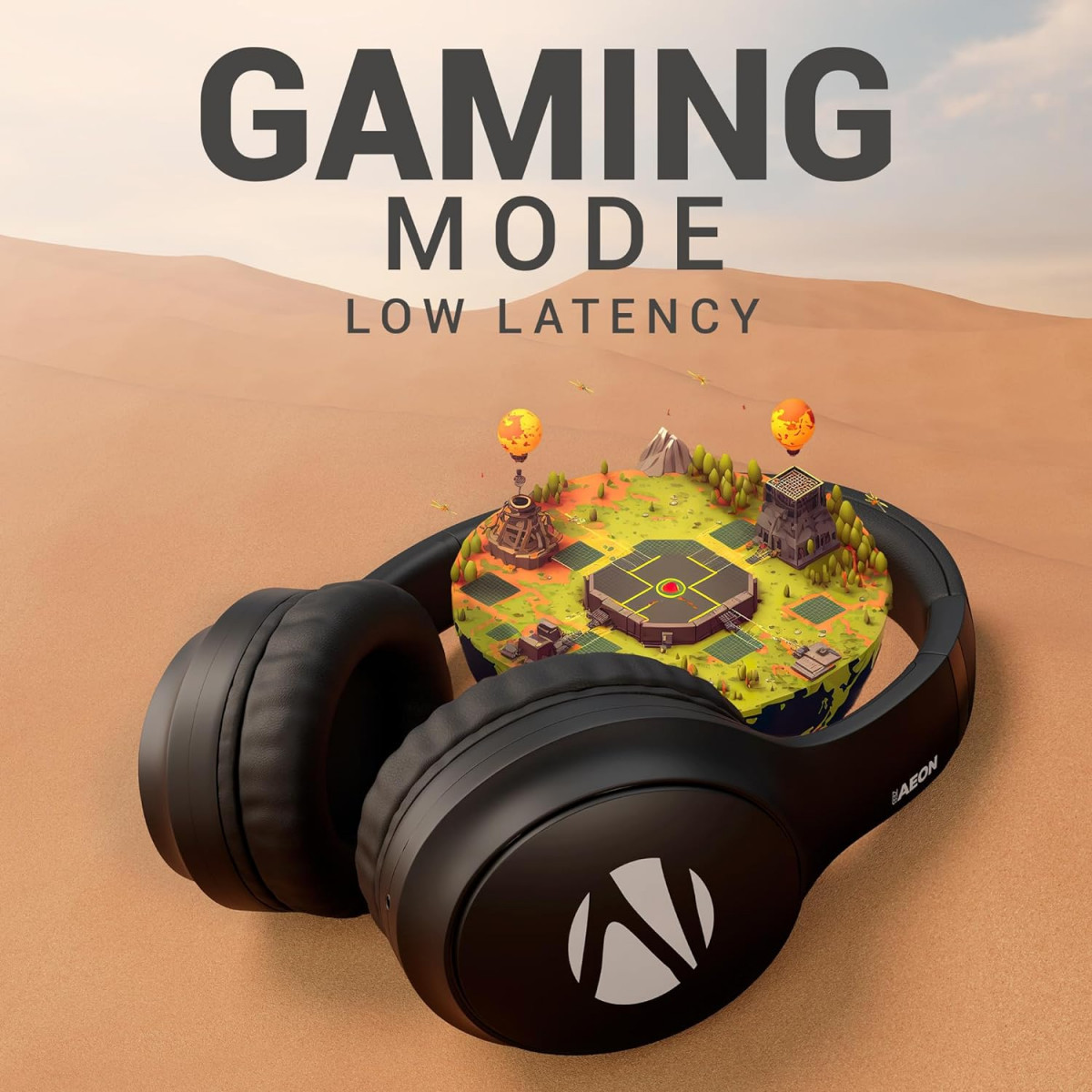 ZEBRONICS New Launch AEON Wireless Headphone with 110h Battery Backup Black