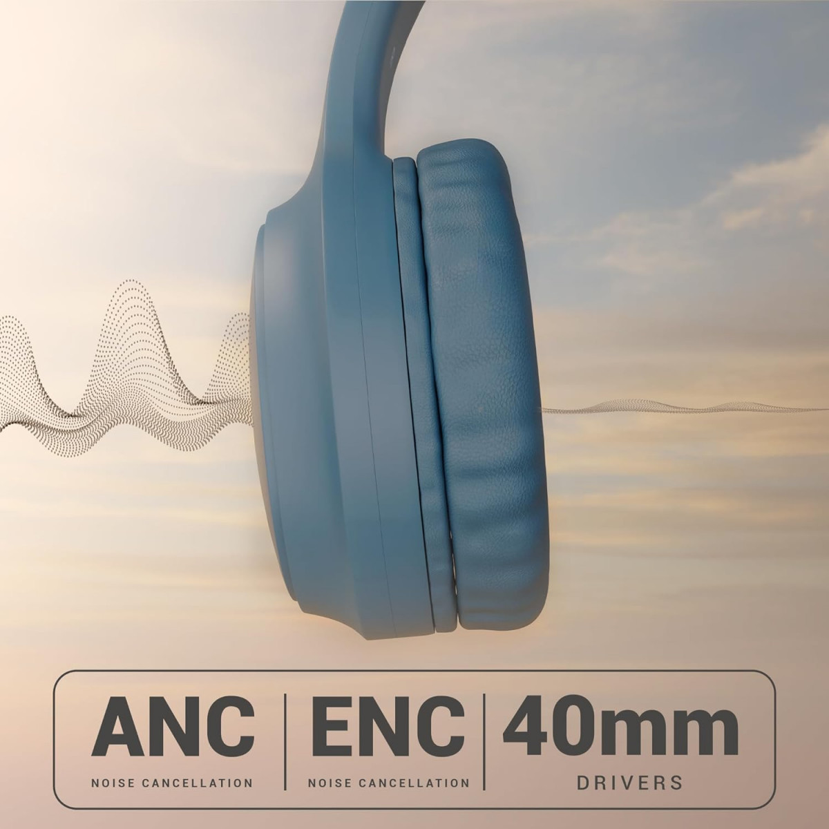 ZEBRONICS New Launch AEON Wireless Headphone with 110h Battery Backup Blue