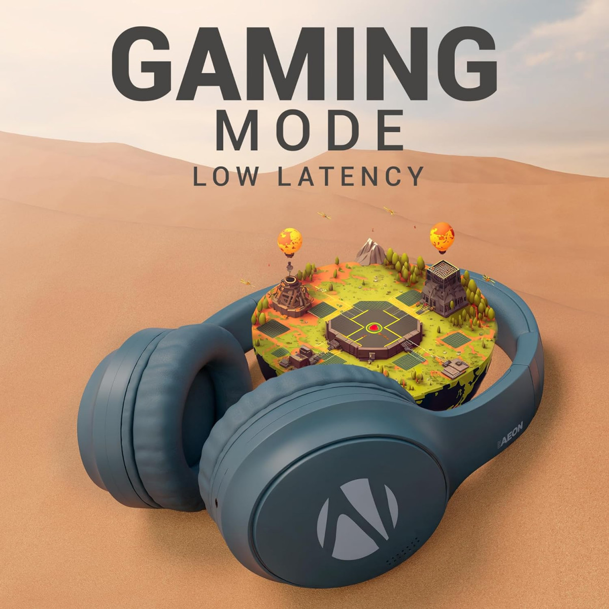 ZEBRONICS New Launch AEON Wireless Headphone with 110h Battery Backup Blue