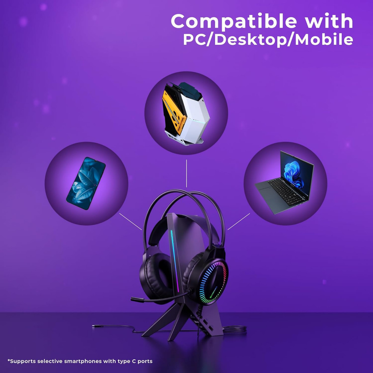 ZEBRONICS New Launch Blitz C Dolby Atmos Gaming Headphone Black