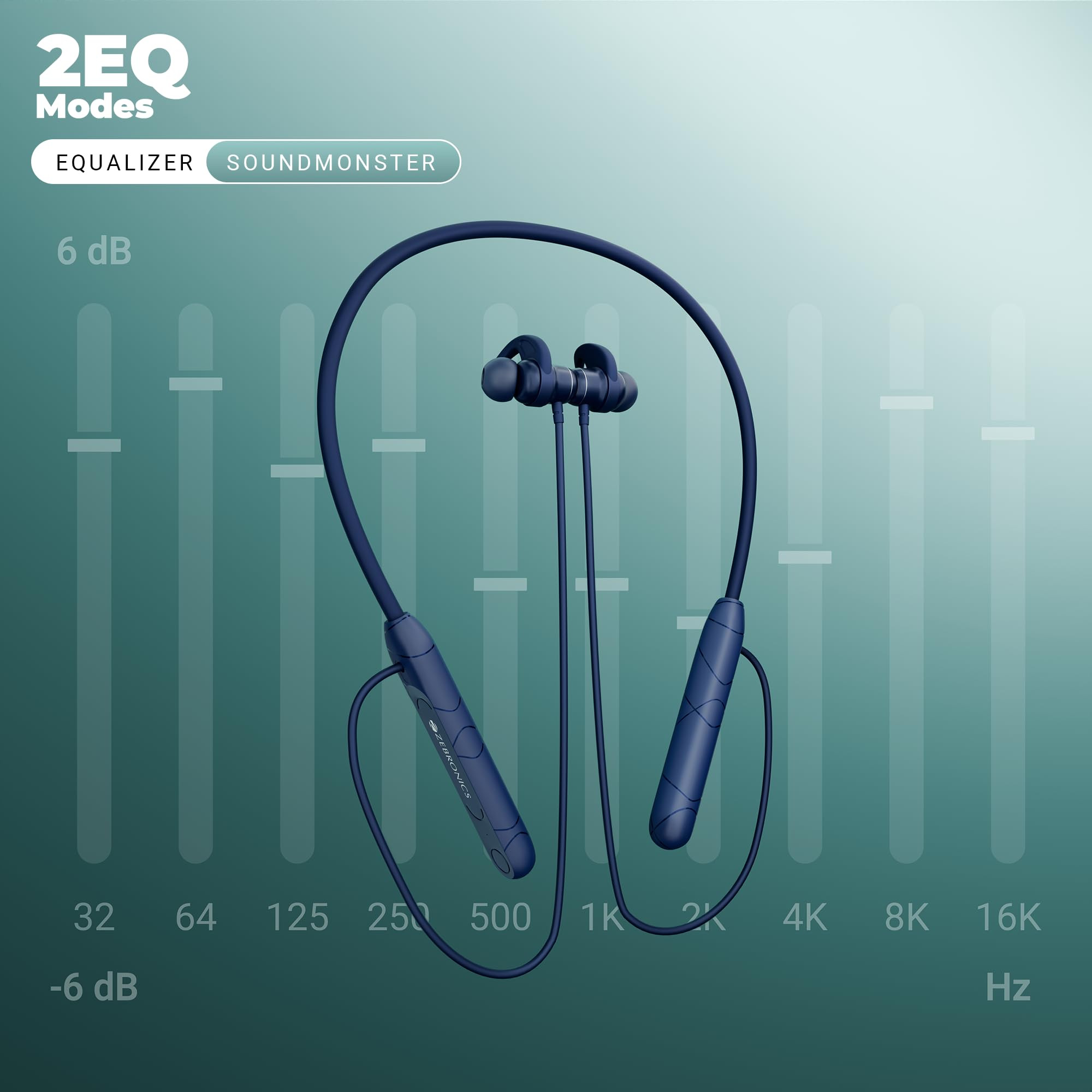 ZEBRONICS RAGA F2 Bluetooth Neckband in Ear 22 Hours Playback ENC Rapid Charging Dual Pairing Magsnap Magnetic Play Pause 2 EQ Modes Bluetooth v54 Call Function Gaming Mode Blue