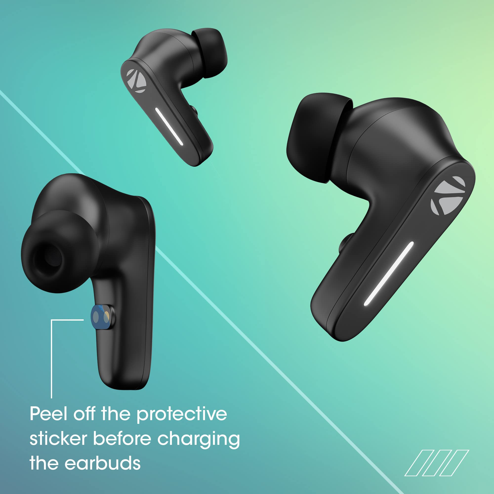 ZEBRONICS Sound Bomb 7 Bluetooth TWS in Ear Earbuds with 60H Playtime ENC Mic Rapid Charge Upto 50ms Gaming Mode Flash Connect Voice Assistant Smooth Touch Control BT v52 Type C Black