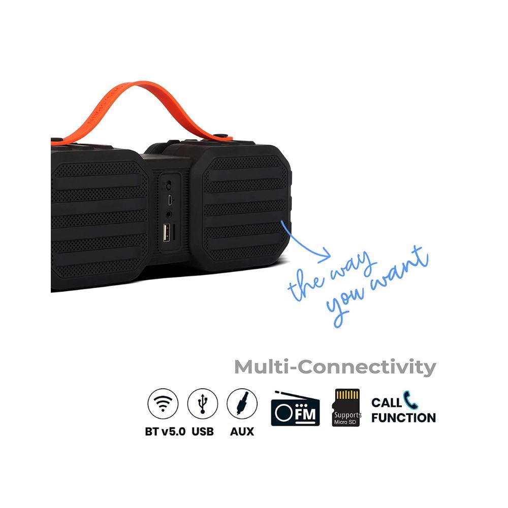 ZEBRONICS Sound Feast 50 14 W Portable Speaker Supporting Bluetooth Pendrive Slot mSD Card FM Call Function Black