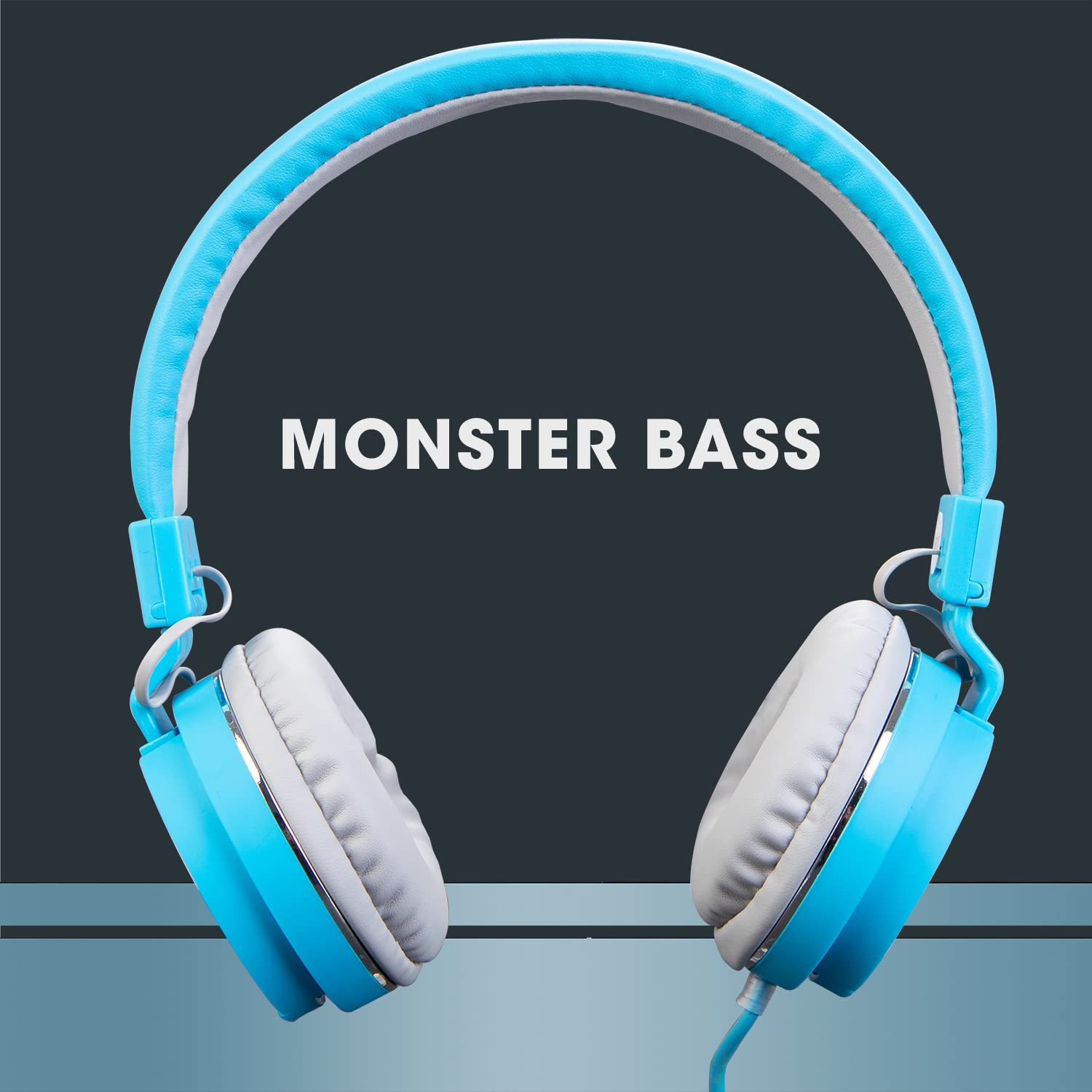 Zebronics Storm Wired Headphone with 35mm Jack Built in Microphone for Calling 15 Meter Cable Soft On Ear Cushion Adjustable Headband Foldable Ear Cups and Lightweight Design Blue