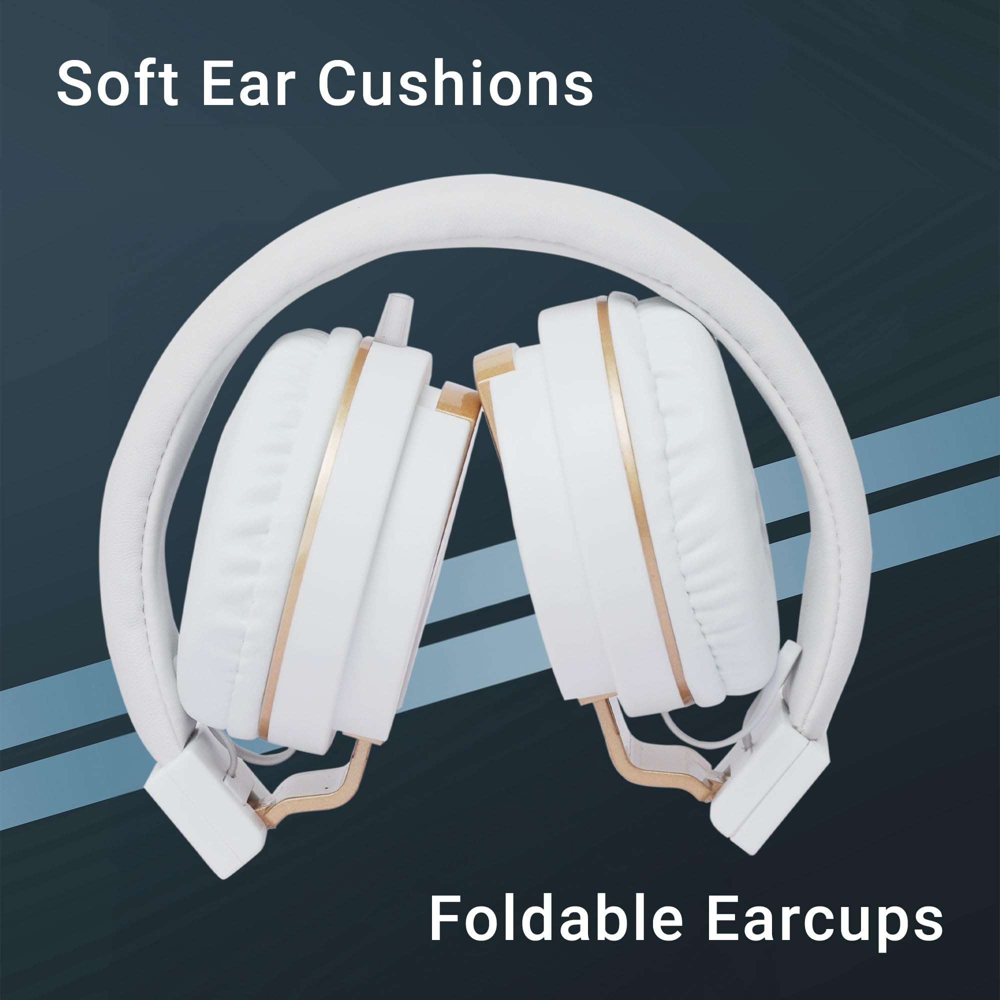 ZEBRONICS Storm Wired On Ear Headphone with 35mm Jack Built-in Microphone for Calling15 Meter Cable Soft Ear Cushion Adjustable HeadbandFoldable Ear CupsWhite