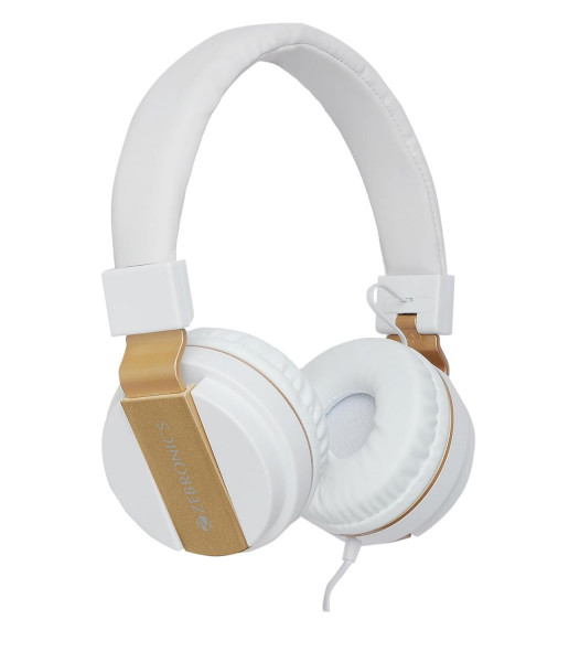 Image of Zebronics Storm Wired On Ear Headphone with 3.5mm Jack (White)