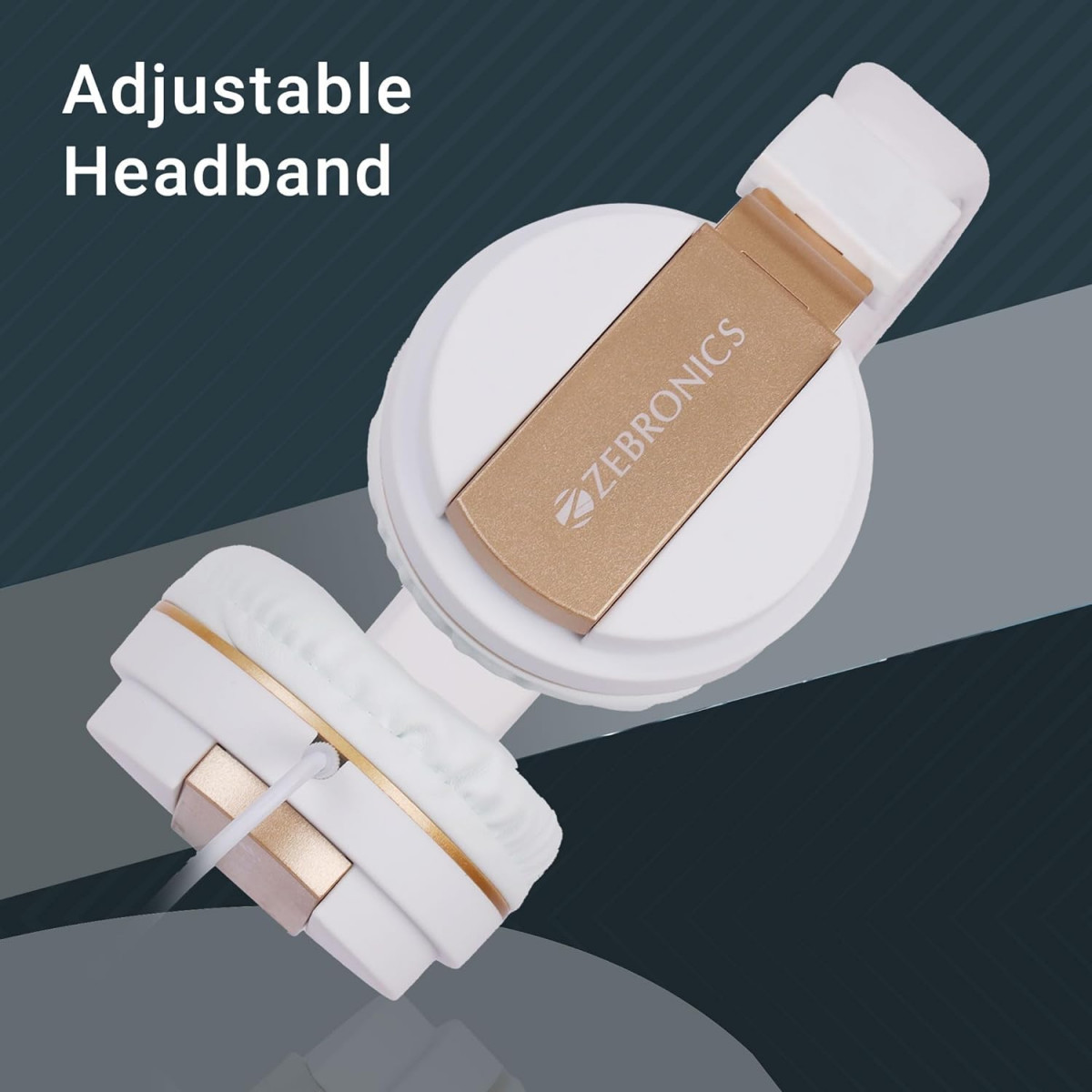 Zebronics Storm Wired On Ear Headphone with 35mm Jack White