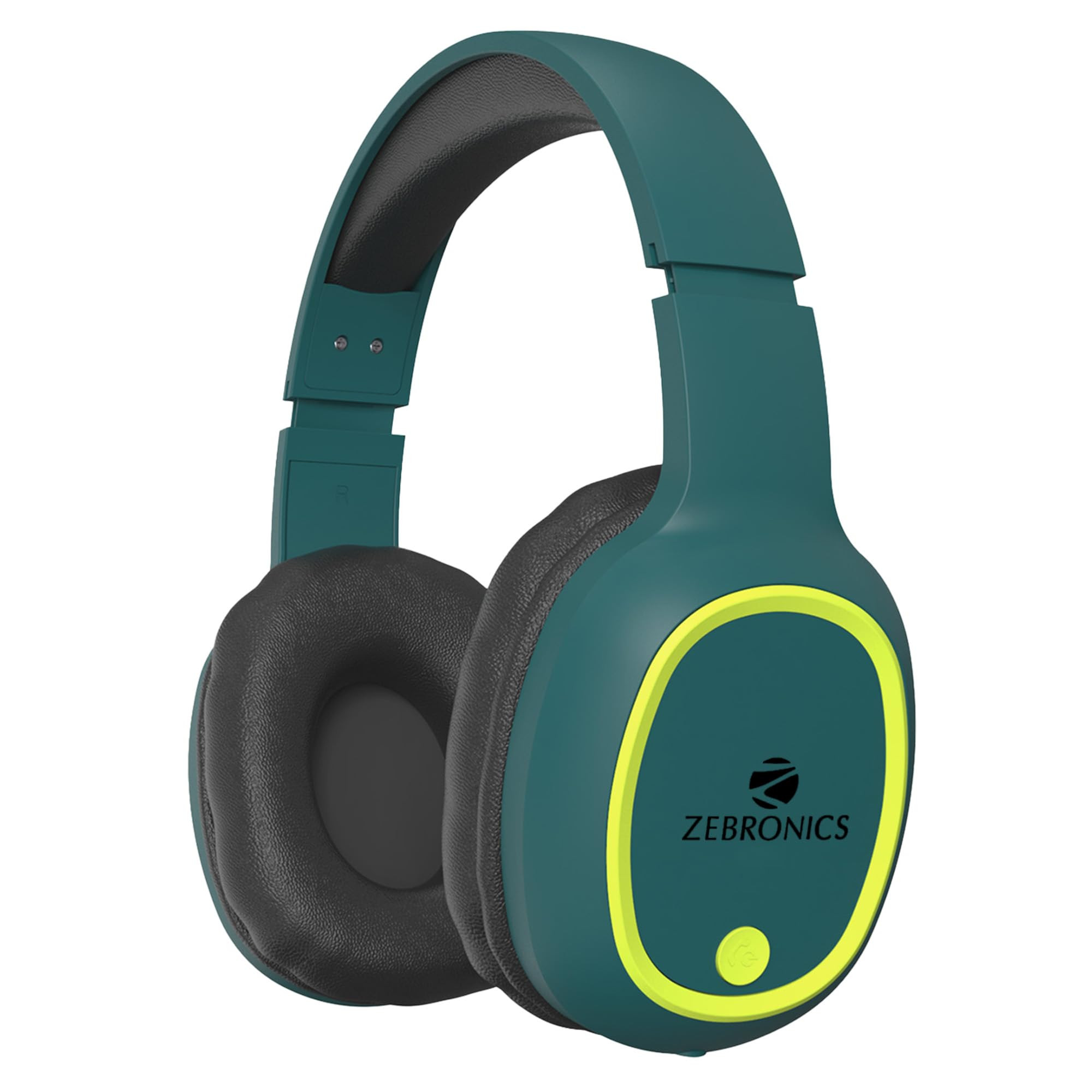 ZEBRONICS Thunder Bluetooth 53 Wireless Over Ear Headphones with 60H Backup Gaming Mode Dual Pairing Enc Aux Micro Sd Voice Assistant Comfortable Earcups Call Function Teal Green