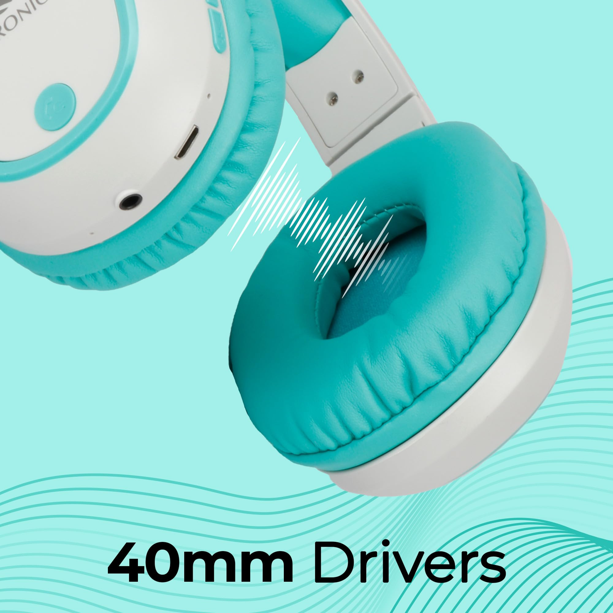 ZEBRONICS Thunder Bluetooth 53 Wireless Over Ear Headphones with 60H Backup Gaming Mode Dual Pairing Enc Aux Micro Sd Voice Assistant Comfortable Earcups Call Function Sea Green
