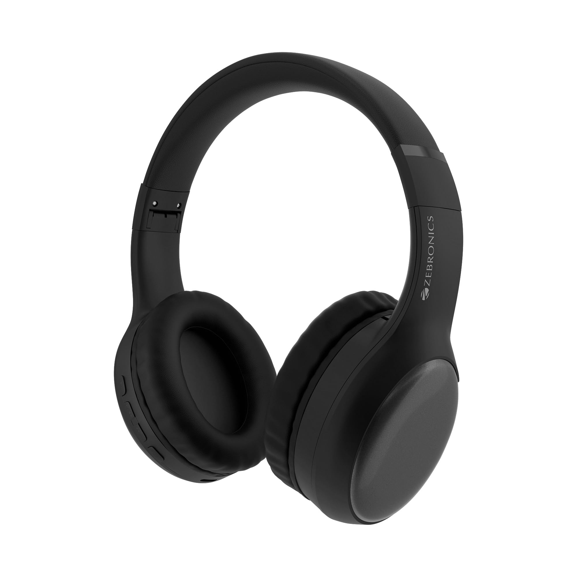 ZEBRONICS Thunder Max Bluetooth Over Ear Headphone with 120Hrs Playback 3 EQ Modes 40mm Bass Driver Fast Charging Gaming Mode Dual Pairing BT v54 AUX Metallic Finish Black