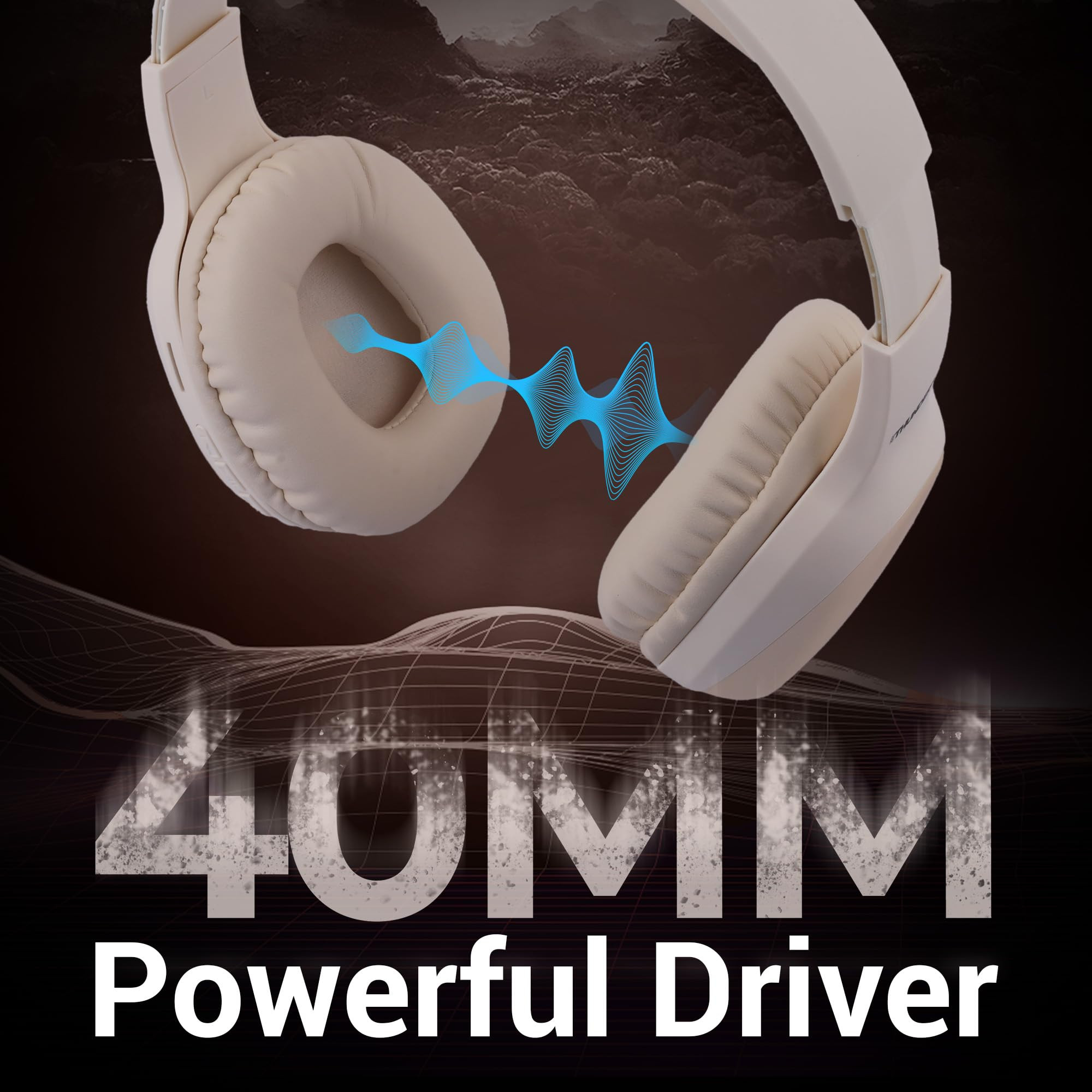 ZEBRONICS Thunder PRO Over Ear Wireless Headphone with Dual Pairing Gaming Mode ENC Bluetooth Call Function Aux Micro SD Voice Assistant Deep Bass Up to 60h Backup Beige