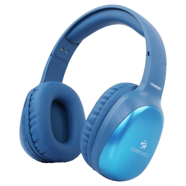 Image of ZEBRONICS Thunder PRO Wireless Headphone with Dual Pairing (Blue)