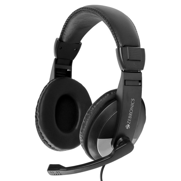 Image of Zebronics Zeb-200HM Wired On Ear Headphone with Mic (Black)