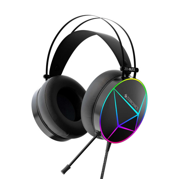 Image of ZEBRONICS Zeb-Blitz USB Gaming Wired On Ear Headphones (Black)