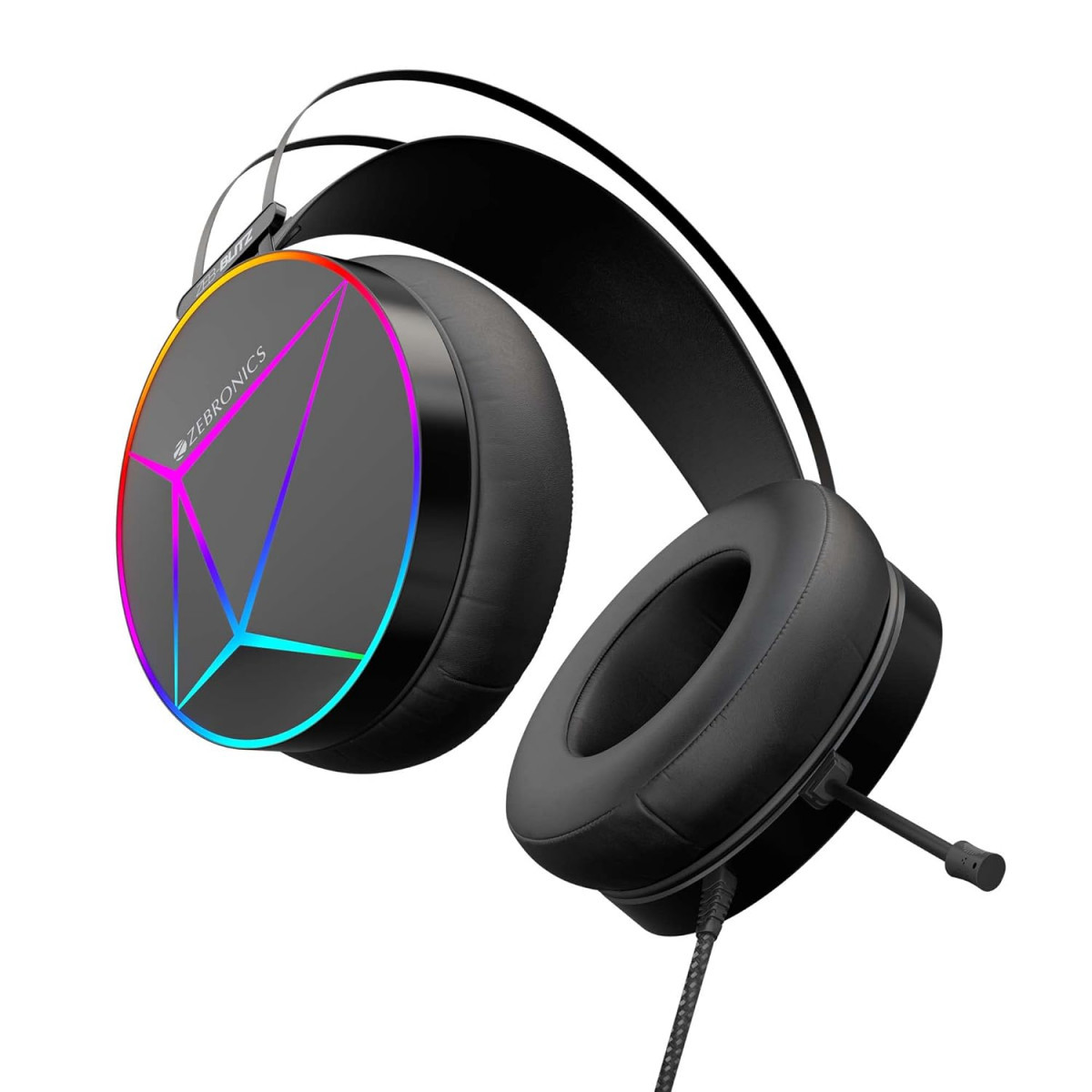 ZEBRONICS Zeb-Blitz USB Gaming Wired On Ear Headphones Black