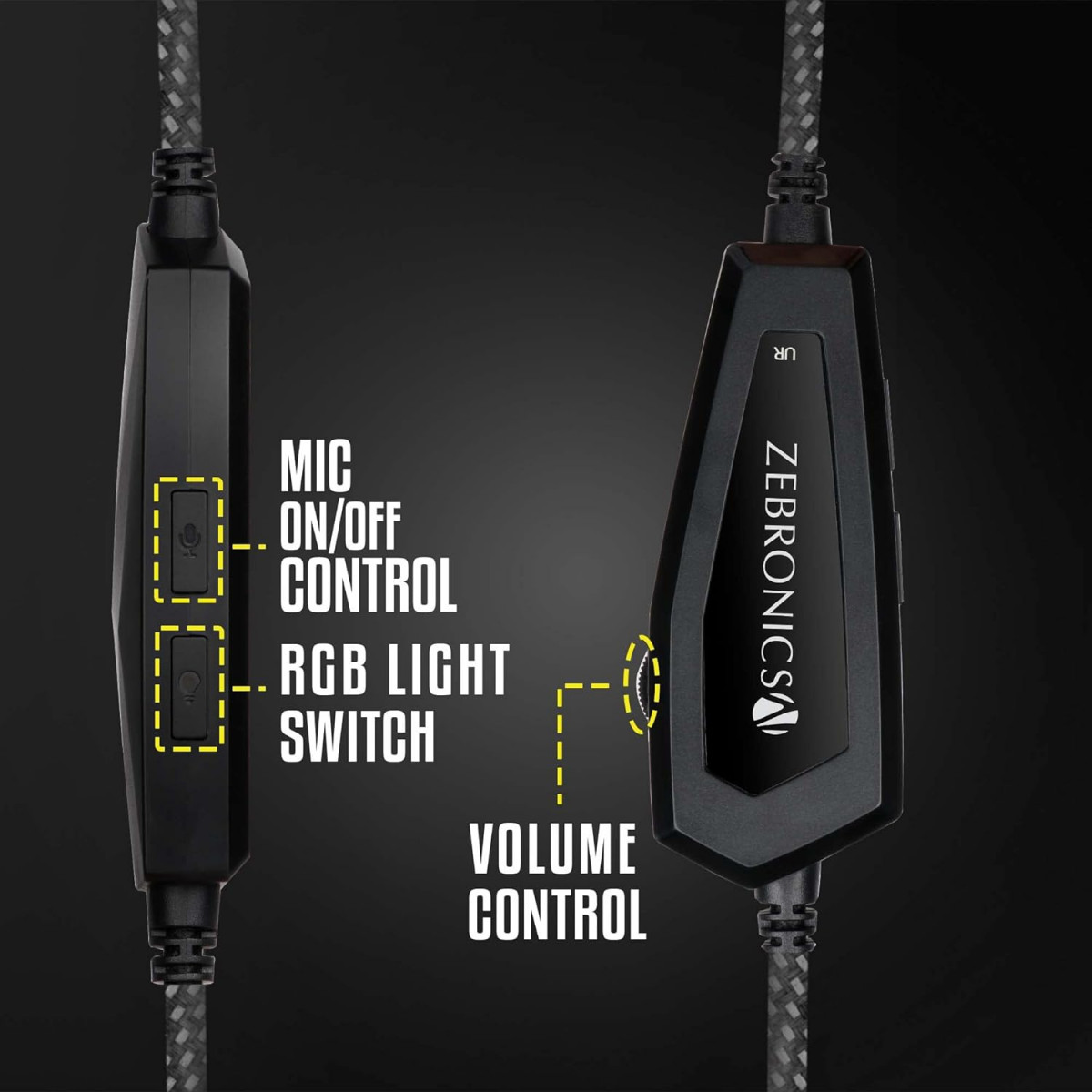 ZEBRONICS Zeb-Blitz USB Gaming Wired On Ear Headphones Black