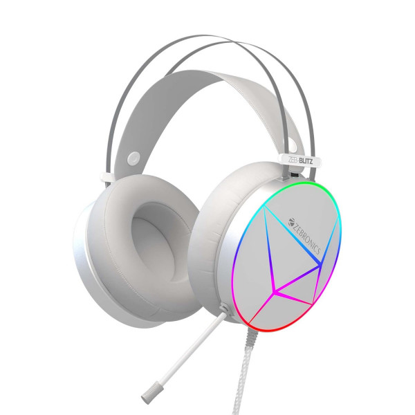 Image of Zebronics Zeb-Blitz USB Gaming Wired Over Ear Headphones (White)