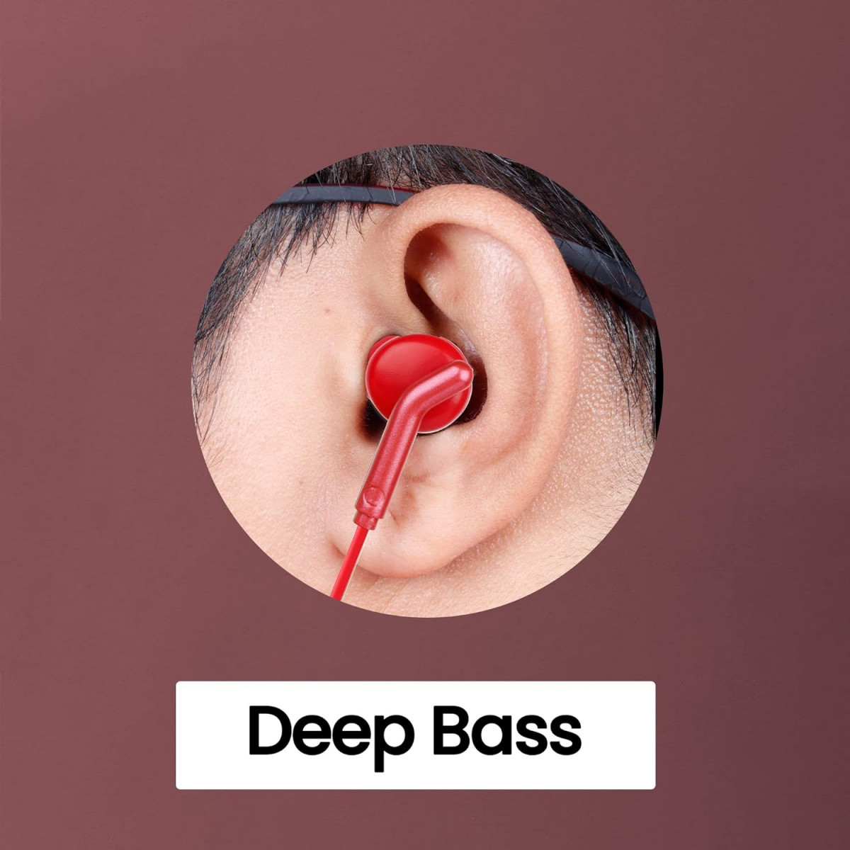 ZEBRONICS Zeb-Bro in Ear Wired Earphones with Mic 35mm Audio Jack 10mm Drivers PhoneTablet CompatibleRed