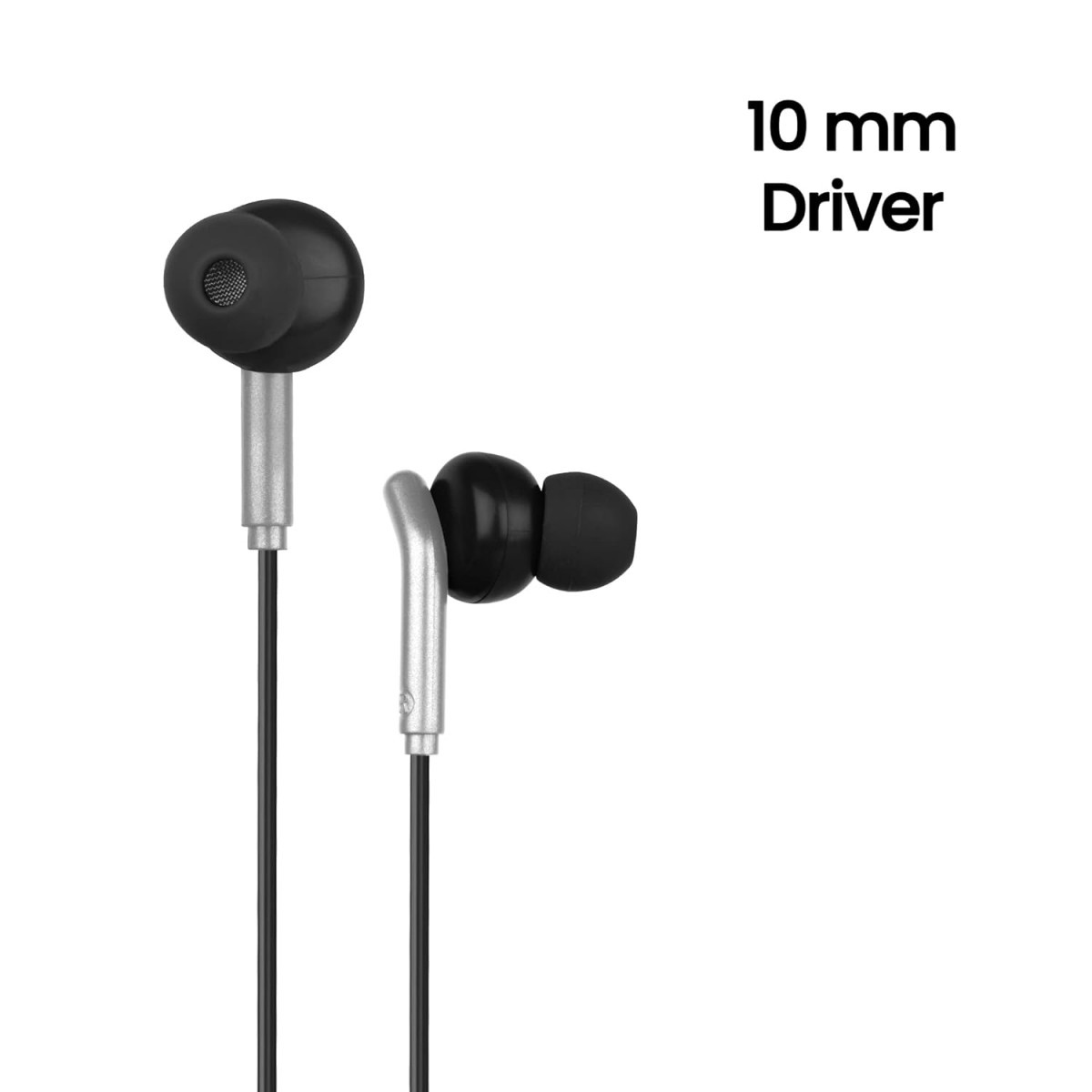 Zebronics Zeb-Bro in Ear Wired Earphones with Mic 35mm Audio Jack 10mm Drivers PhoneTablet CompatibleBlack