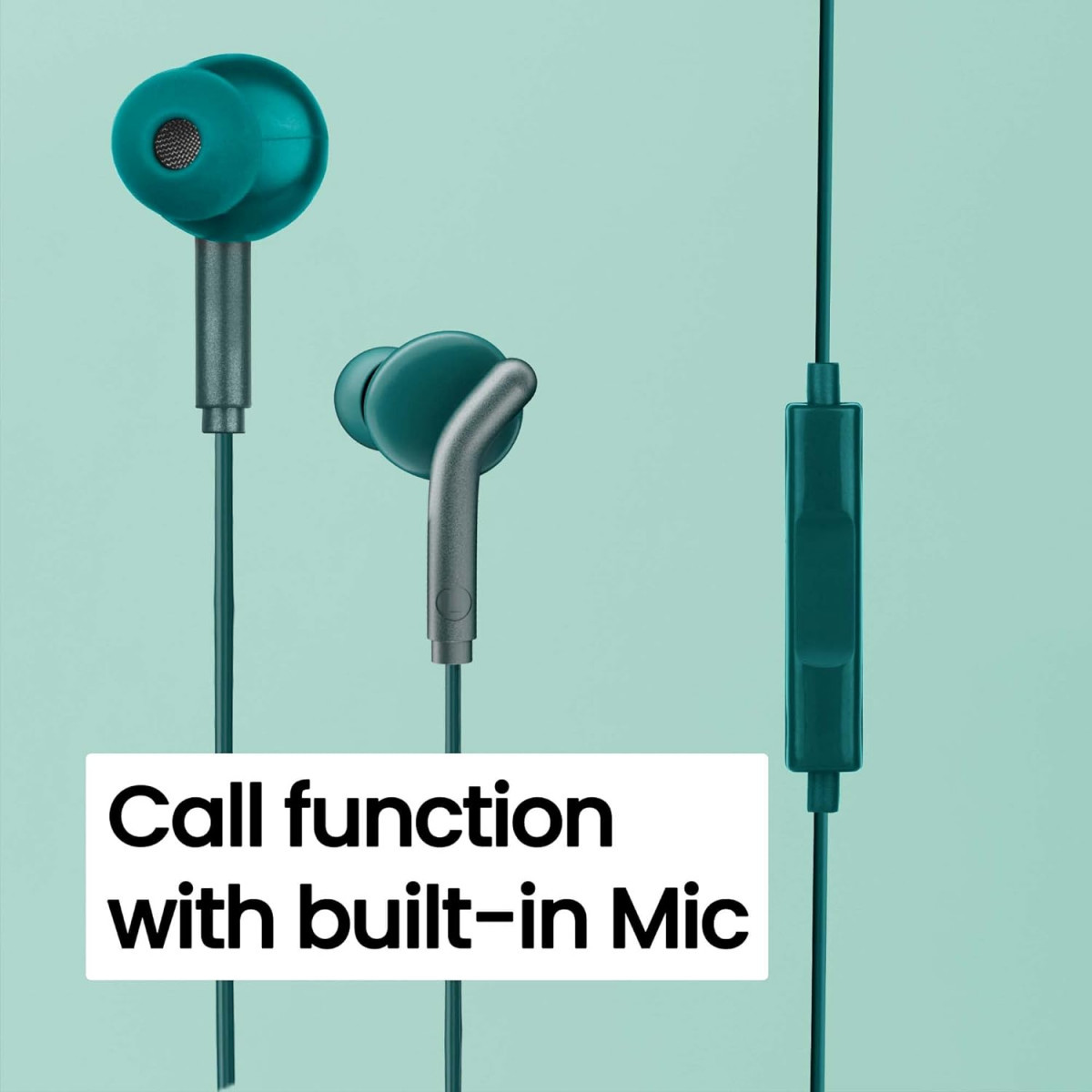 ZEBRONICS Zeb-Bro in Ear Wired Earphones with Mic 35mm Audio Jack 10mm Drivers PhoneTablet CompatibleGreen