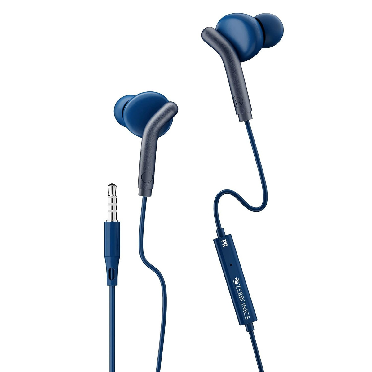 ZEBRONICS Zeb-Bro in Ear Wired Earphones with Mic 35mm Audio Jack 10mm Drivers PhoneTablet CompatibleBlue