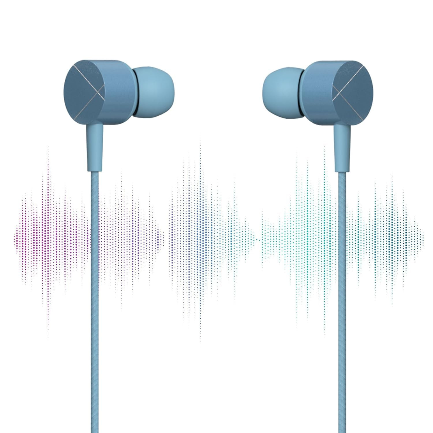 ZEBRONICS Zeb Buds C2 in Ear Type C Wired Earphones with Mic Braided 12 Metre Cable Metallic Design 10mm Drivers in Line Mic Volume Controller Blue