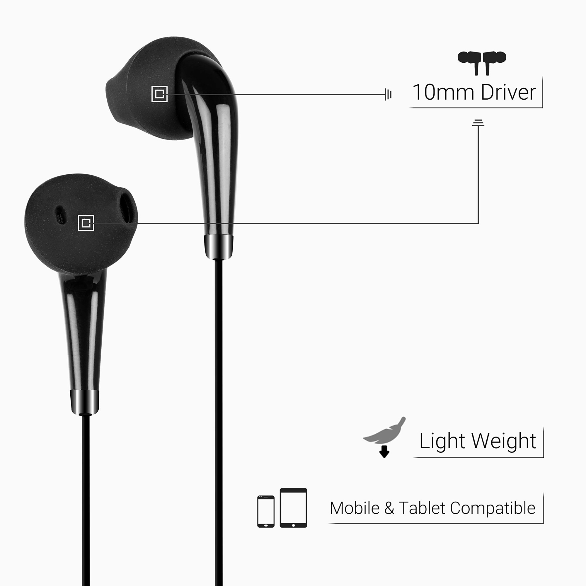 Zebronics Zeb-Calyx Wired in Ear Earphones with Mic Black