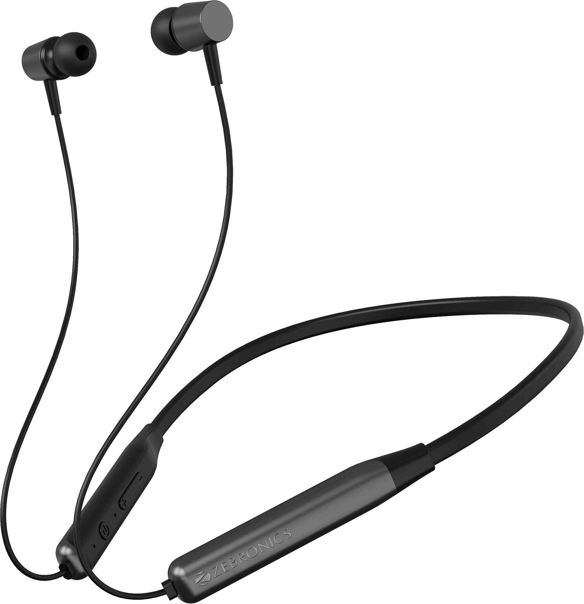 ZEBRONICS Zeb Evolve Wireless Bluetooth in Ear Neckband Earphone Rapid Charge Dual Pairing Magnetic earpieceVoice Assistant with Mic Gray