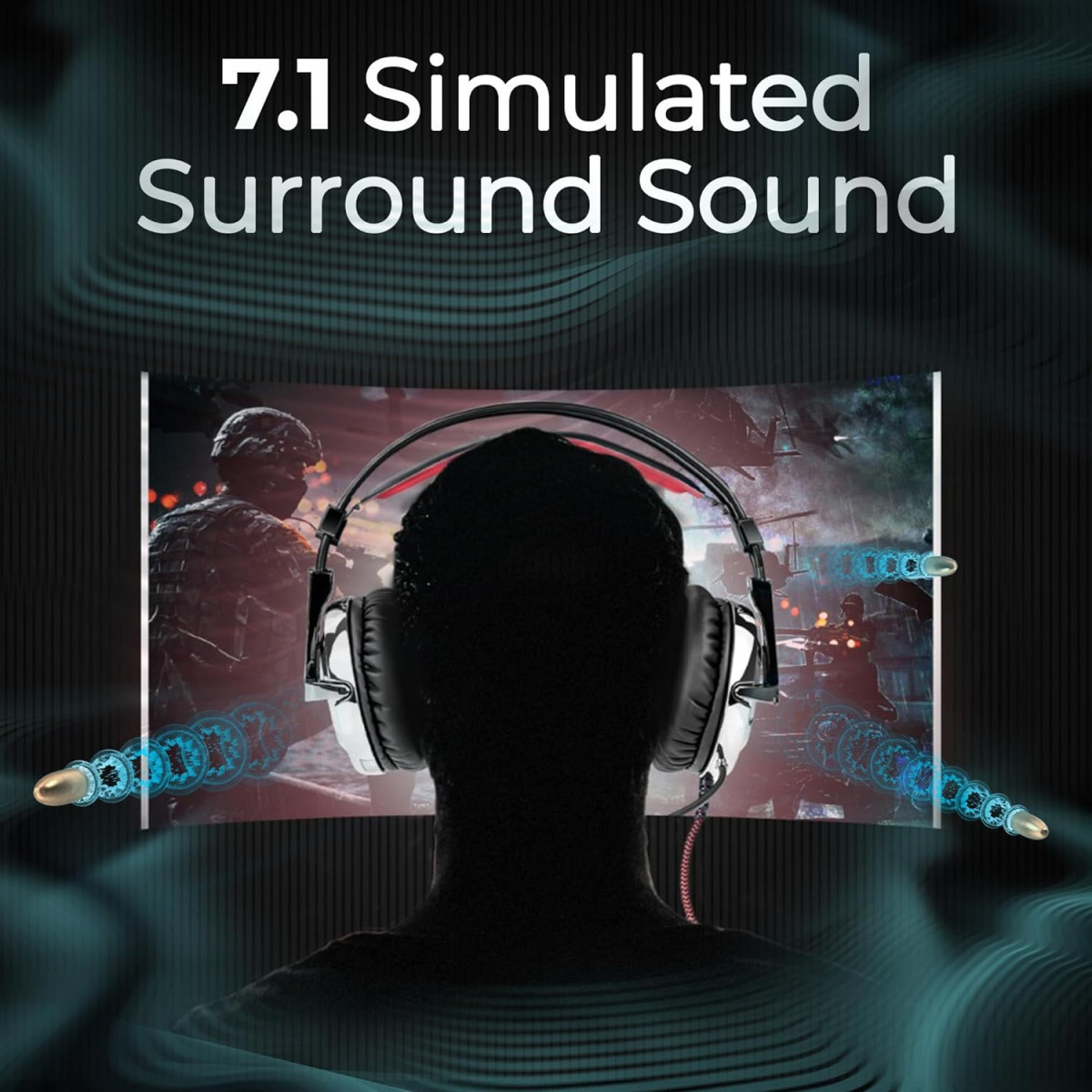 Zebronics ZEB-ORION USB Headphone with simulated 71 surround sound Black