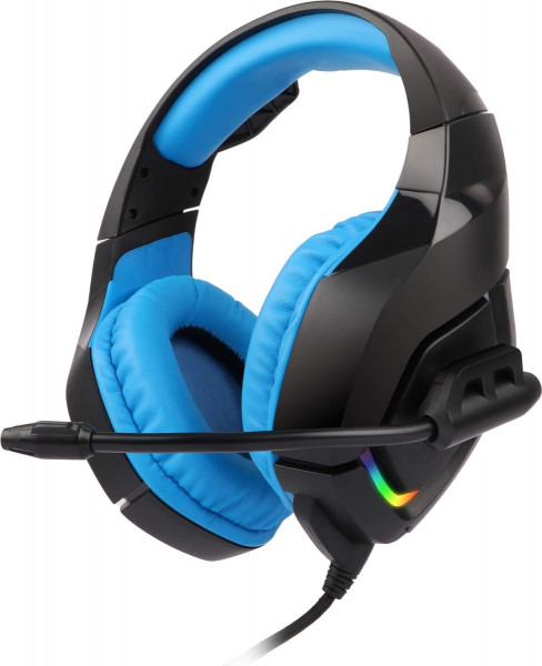 Image of Zebronics Zeb-Rush Premium Wired Gaming On Ear Headphone with RGB LEDs (Blue)