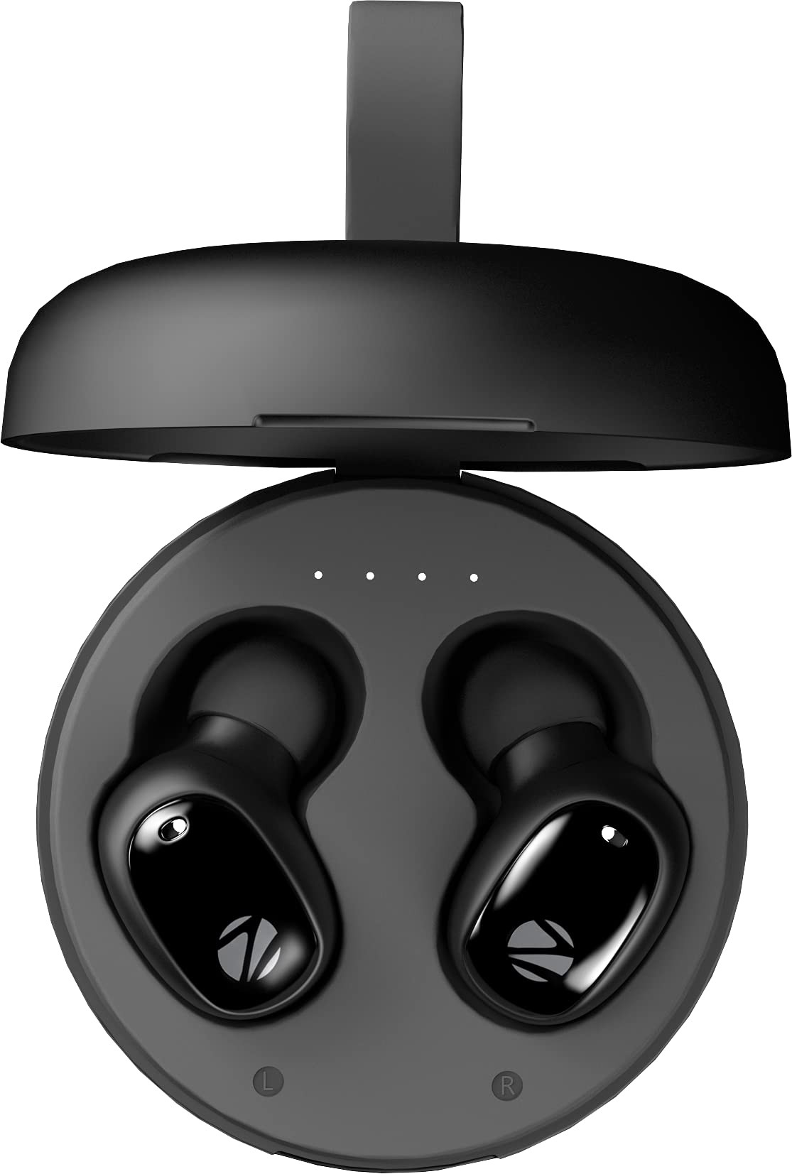 ZEBRONICS Zeb-Sound Bomb 1 TWS Earbuds with BT50 Up to 12H Playback Touch Controls Voice Assistant Splash Proof with Type C Portable Charging Case Black