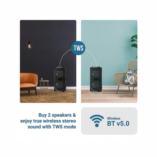 Zebronics Zeb Space Deck PRO Wireless Bluetooth 40W Boombox Party Portable Speaker Supporting LED Display