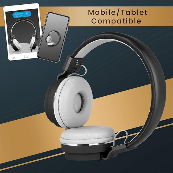 Zebronics Zeb-Storm Wired Headphone with 35mm Jack Built in Microphone for Calling 15 Meter Cable Soft Ear Cushion Adjustable Headband Foldable Ear Cups and Lightweight Design Black