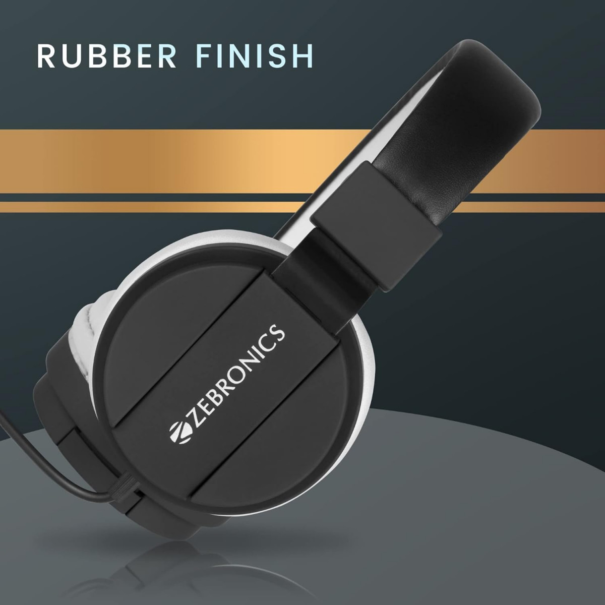 Zebronics Zeb-Storm Wired On Ear Headphone with 35mm Jack Black