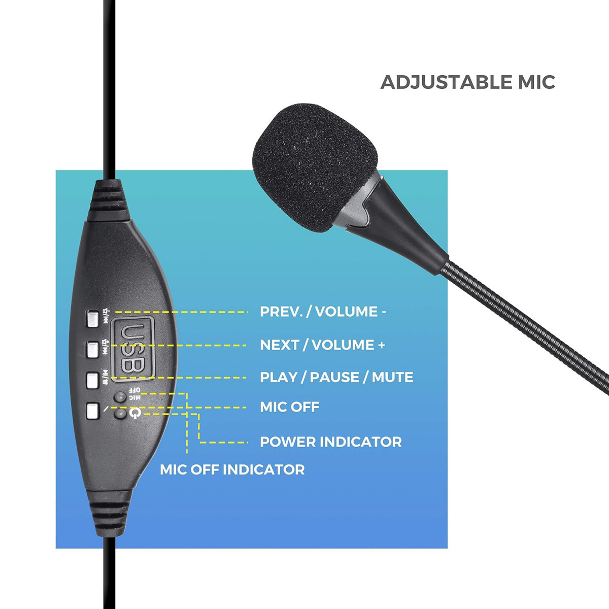 ZEBRONICS Zeb-Supreme USB Wired Headphone with Mic Black